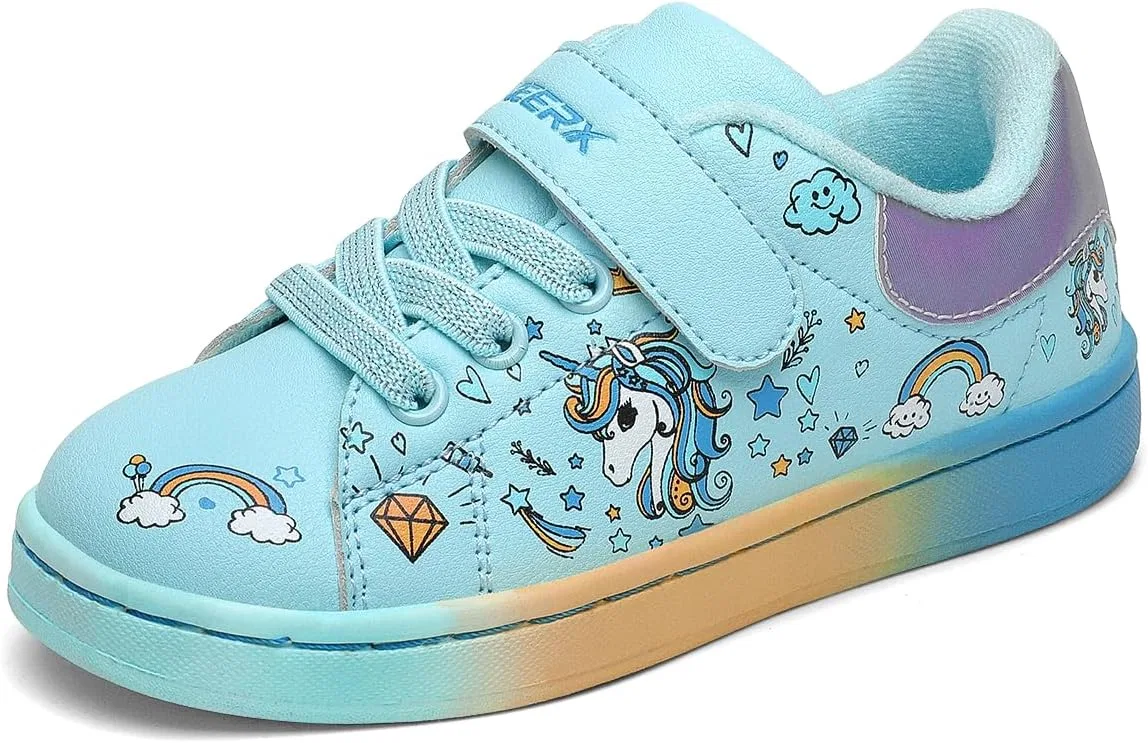 Детские кроссовки для девочек с принтом Unicorn GEERX, Light Blue