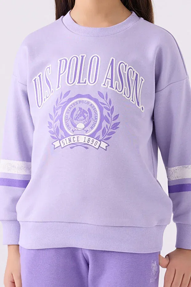 Детский спортивный комплект для девочек с принтом U.S. Polo Assn., Lilac — фото 4