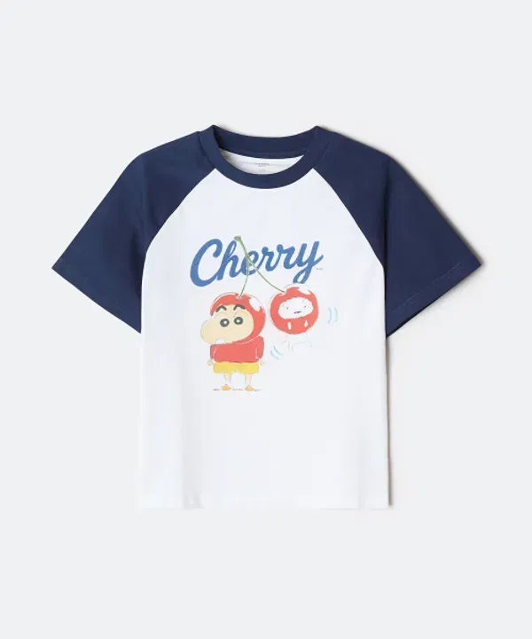 Футболка с коротким рукавом реглан, с персонажем, Spao Kids, navy