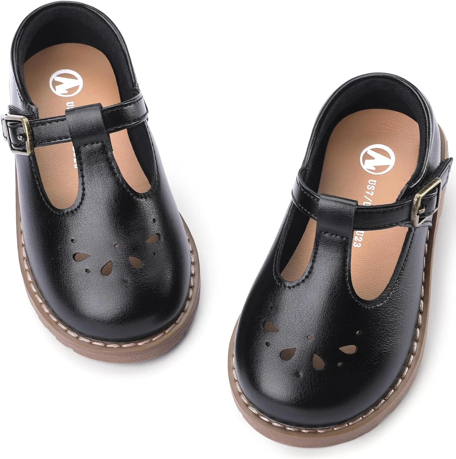 Детские туфли Мэри Джейн для девочек с регулируемой липучкой shoeslocker, Cut-Out Black