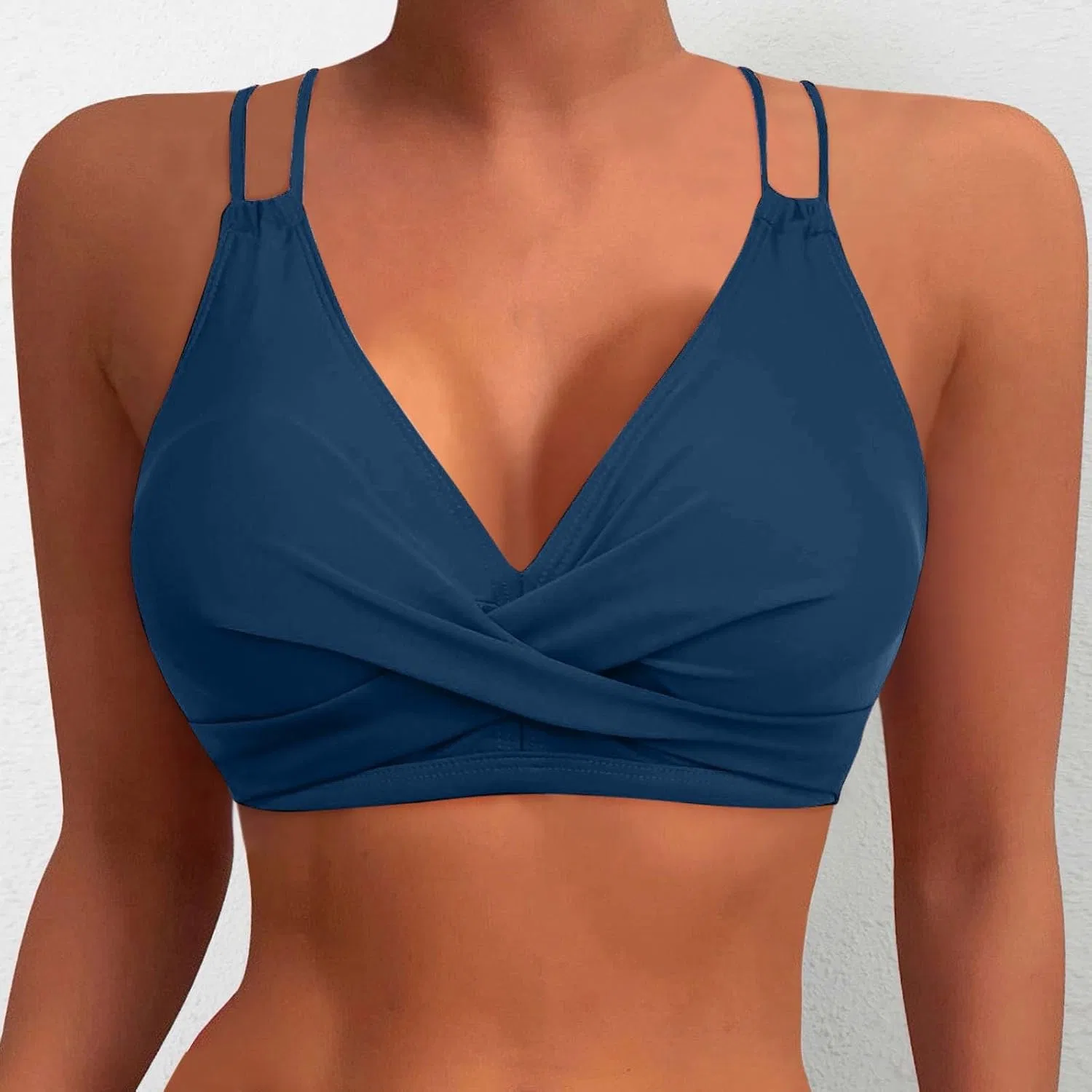 Женский бикини-топ на завязках Push Up Athletic, Navy — фото 2
