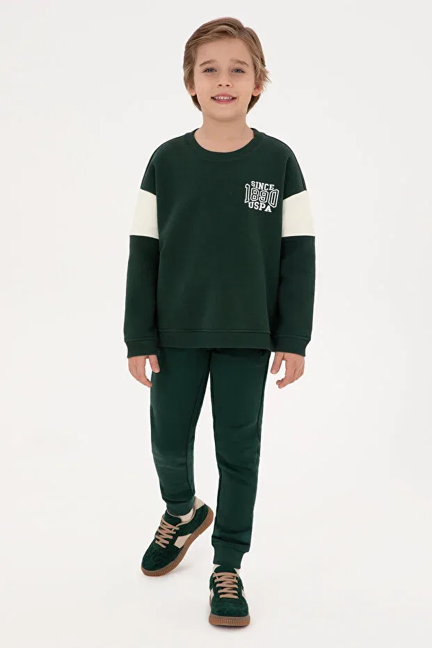Детские спортивные брюки для мальчиков зауженные U.S. Polo Assn., Dark Green
