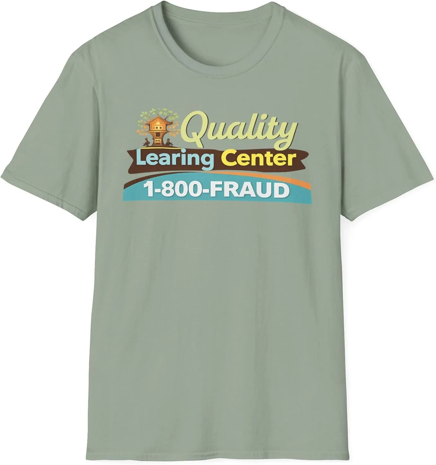 Женская футболка с принтом Quality Learning Center, шалфейно-зелёный
