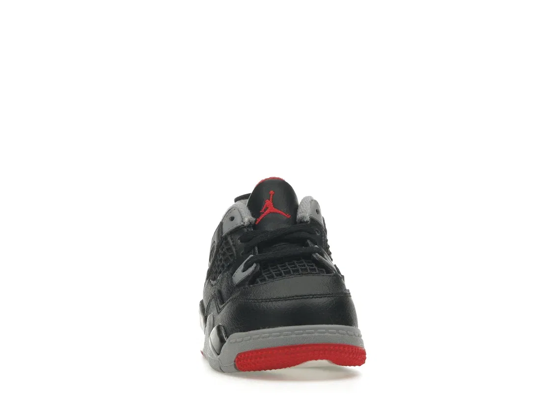 Детские кроссовки для мальчиков с ретро-дизайном Jordan 4 Retro Jordan, Black/Cement Grey/Varsity Red/Summit White — фото 2