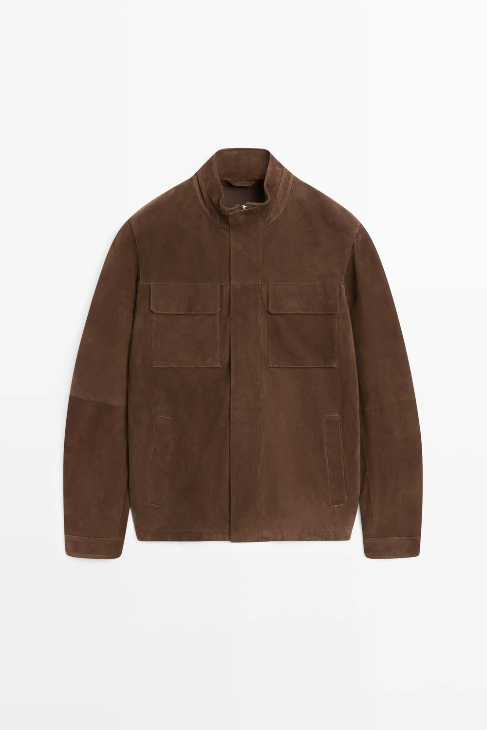 Куртка Massimo Dutti Suede With Pocket Details, коричневый — фото 2