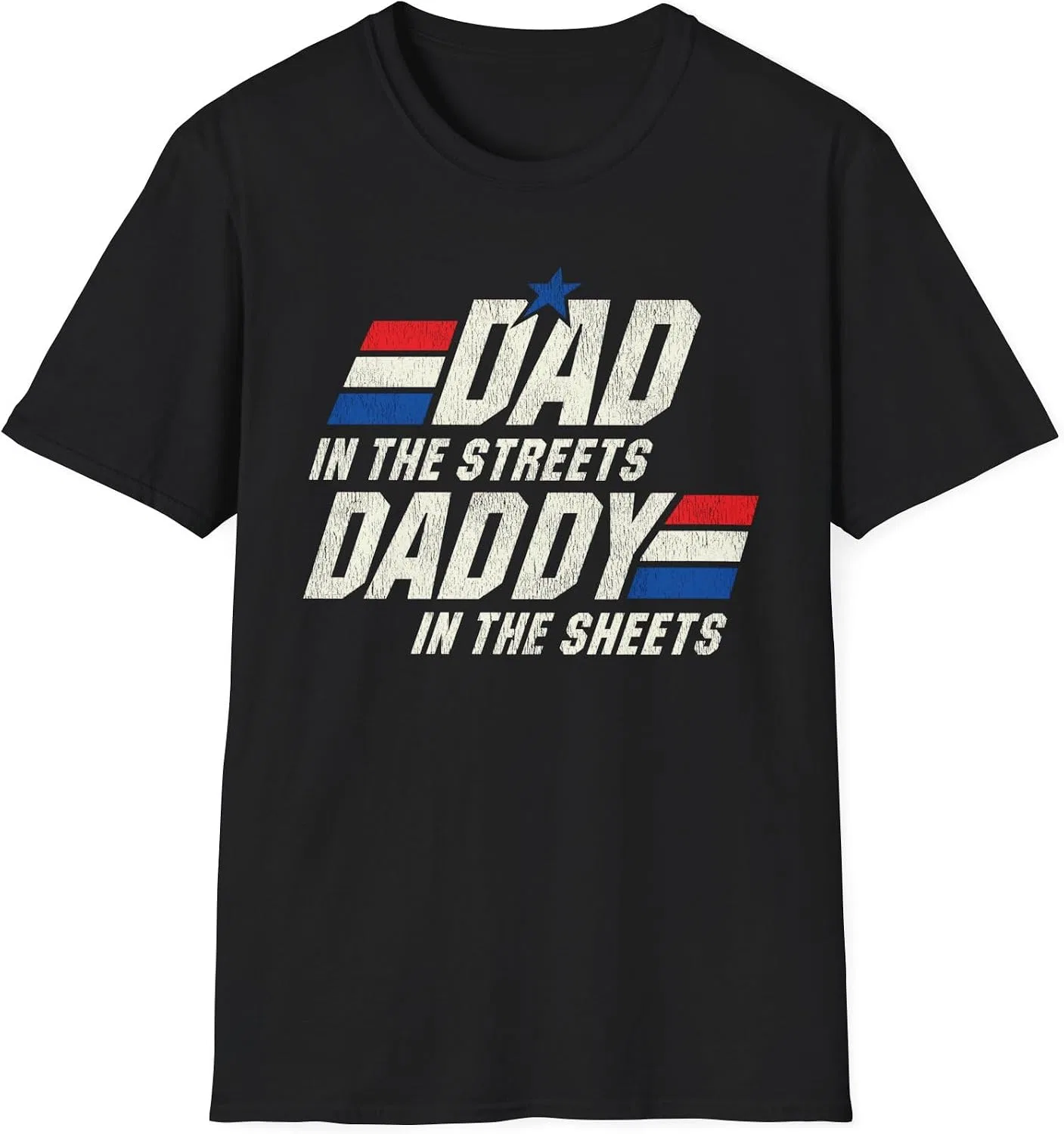 Мужская футболка с принтом Dad in The Streets Daddy in The Sheets, чёрный