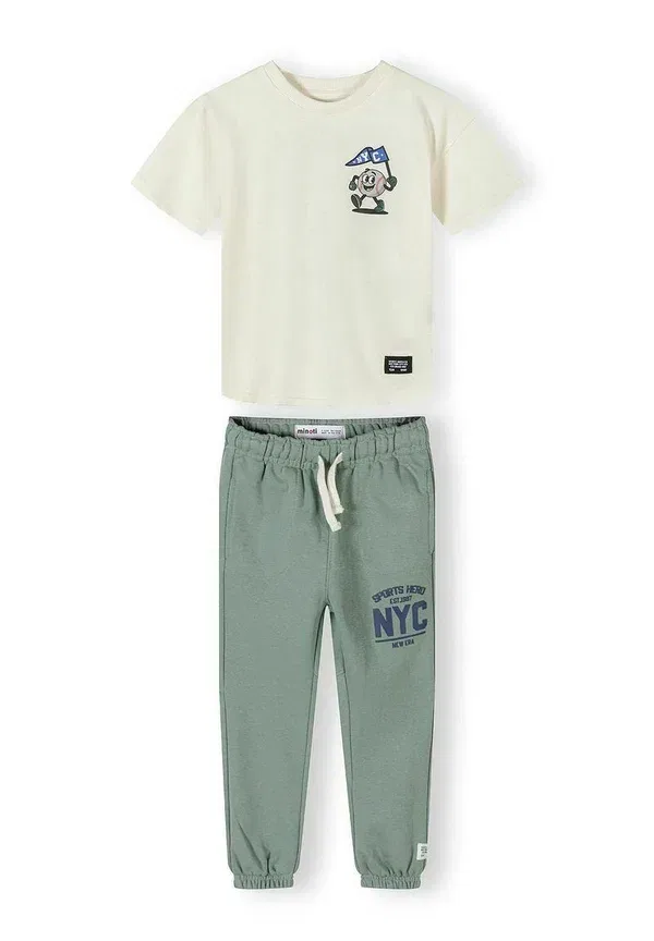 Спортивный костюм с принтом Minoti, Cream Light Green, светло-зеленый/кремовый — фото 2