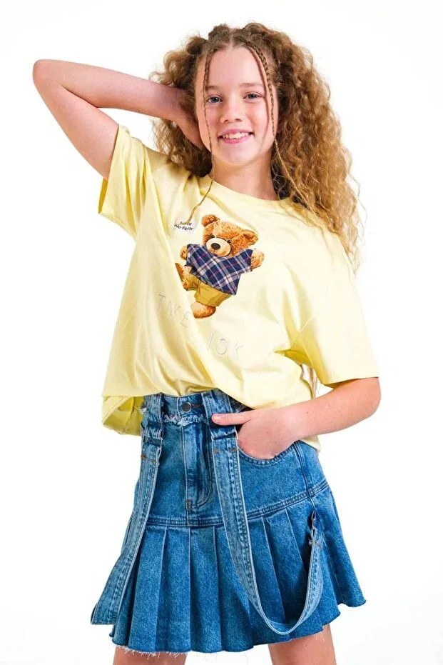 Детская футболка для девочек с принтом Printed tee Bal Küpü Butik, Yellow