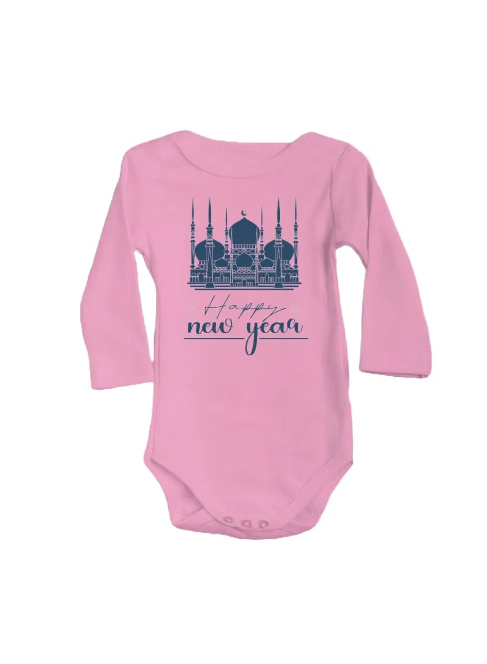 Боди-комбинезон с длинным рукавом с принтом Abu Dhabi New Year Printshop4Me, розовый
