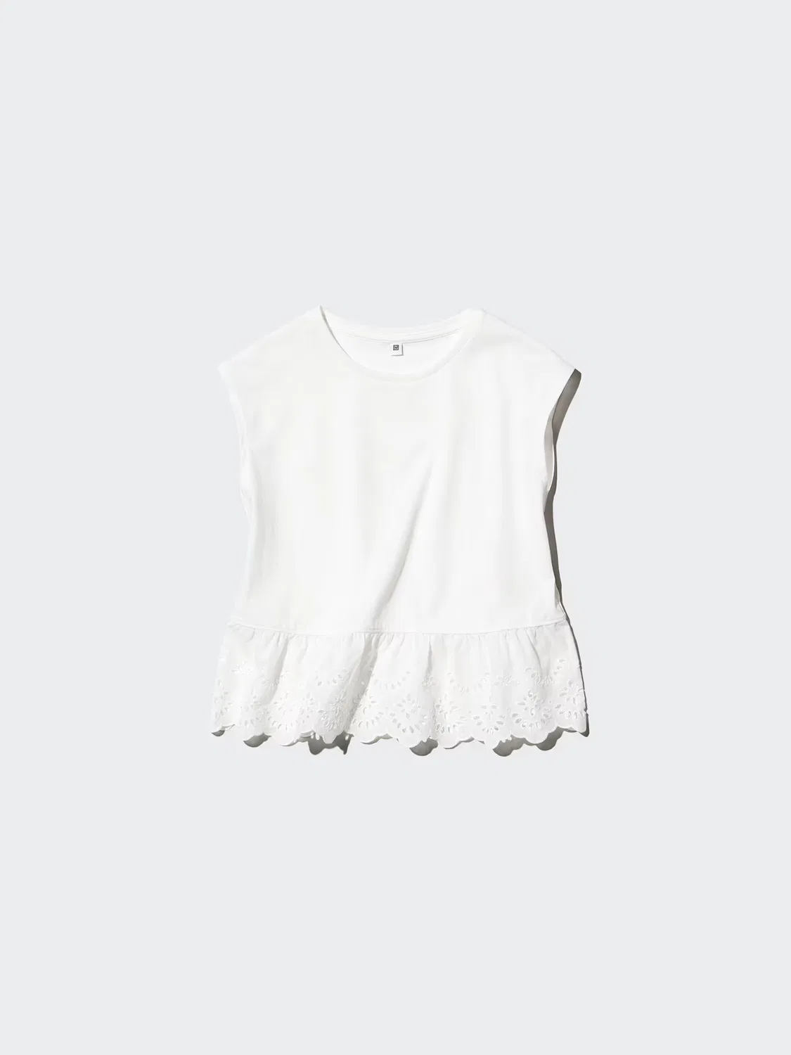 Футболка Uniqlo, для девочек, с вышивкой, желтый — фото 4
