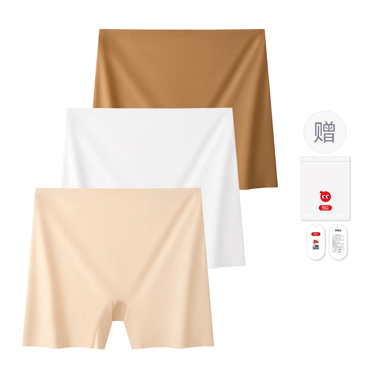 Детское нижнее белье для девочек хлопковое комплект из 3 штук Red bean, Натуральный Телесный Верблюжий Молочно-Белый
