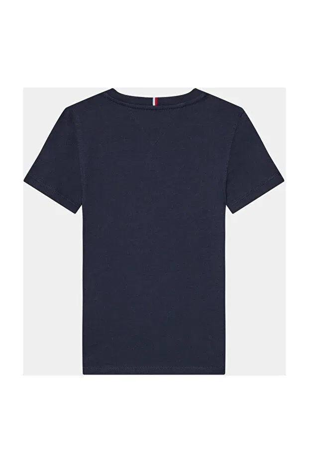 Детская футболка для девочек с принтом Tommy Hilfiger, Navy Blue — фото 2