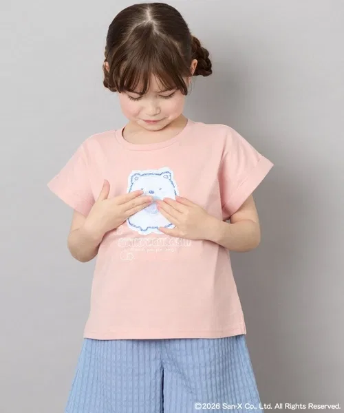 Детская футболка с пайетками и принтом Sumikko Gurashi a.v.v, Light Pink — фото 4