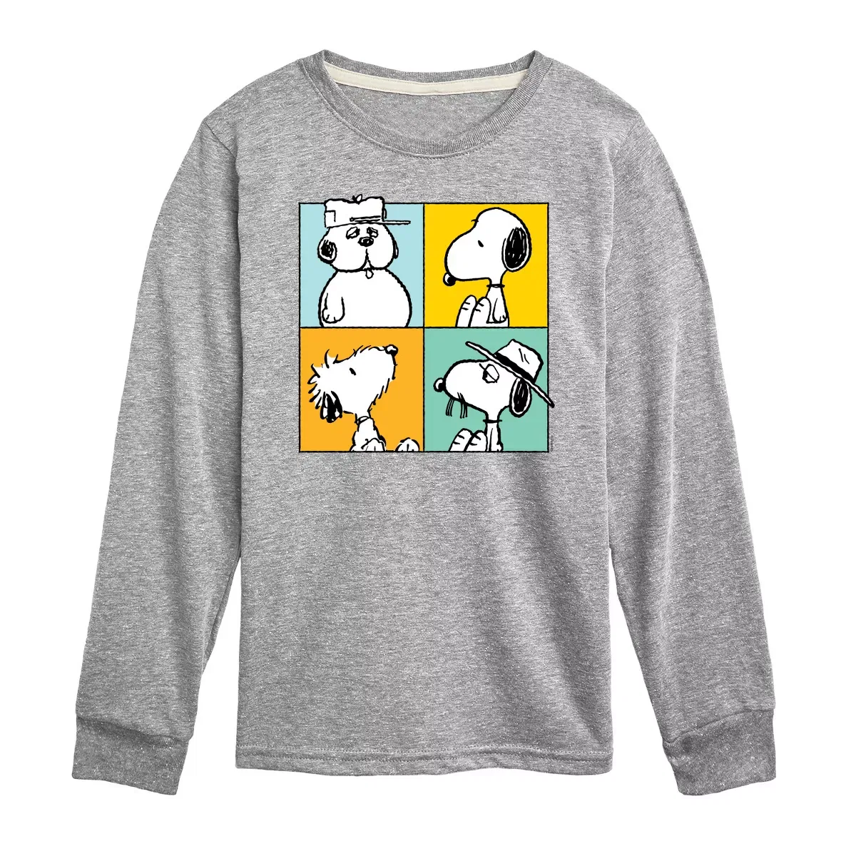 Детская футболка с длинным рукавом Snoopy Siblings Grid Peanuts, Red