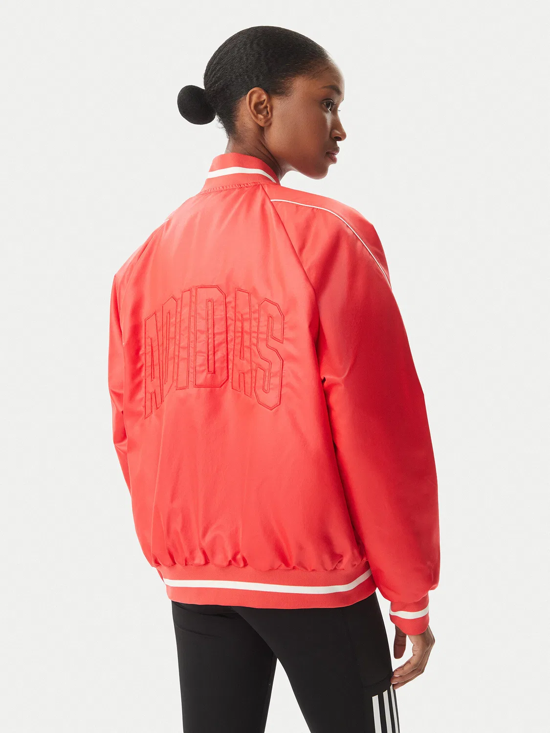 Женский бомбер свободного кроя Stadium Adidas, красный — фото 3