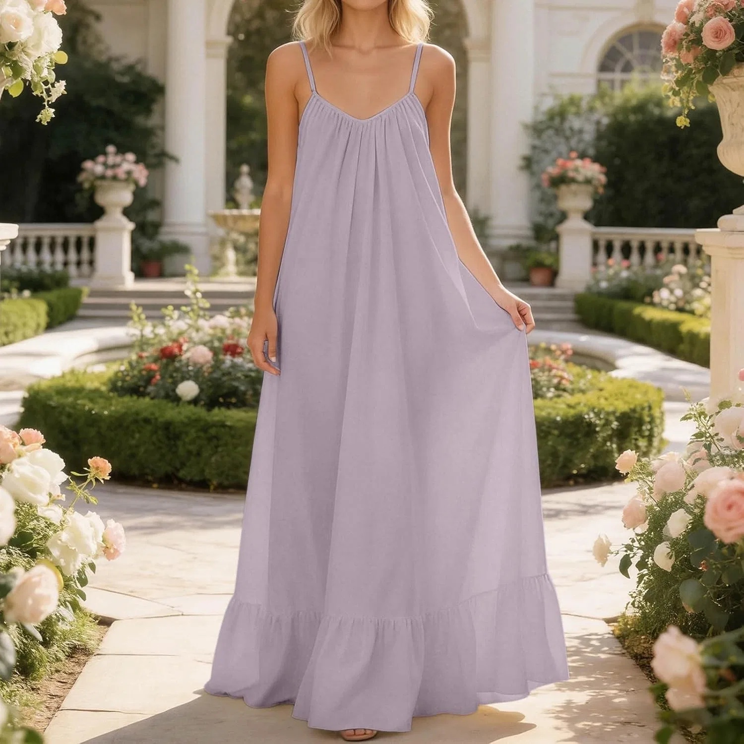 Женское летнее платье с открытой спиной на бретелях A-light Purple — фото 2