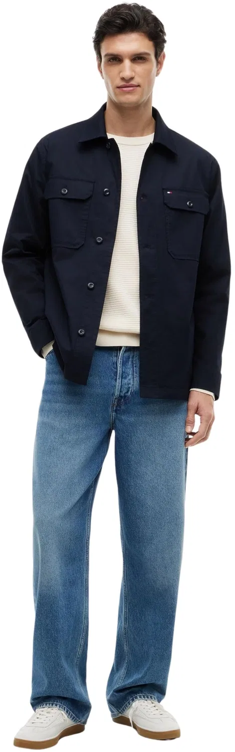 Мужская рубашка-куртка Cotton Blend Shirt Jacket Tommy Hilfiger, BLUE (Desert Sky) — фото 4