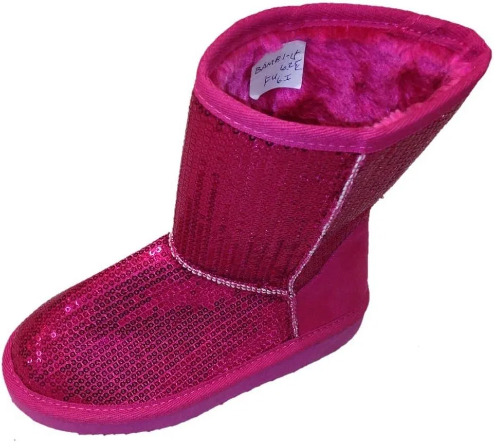 Детские сапоги для девочек с пайетками и искусственным мехом Dona Michi, Pink