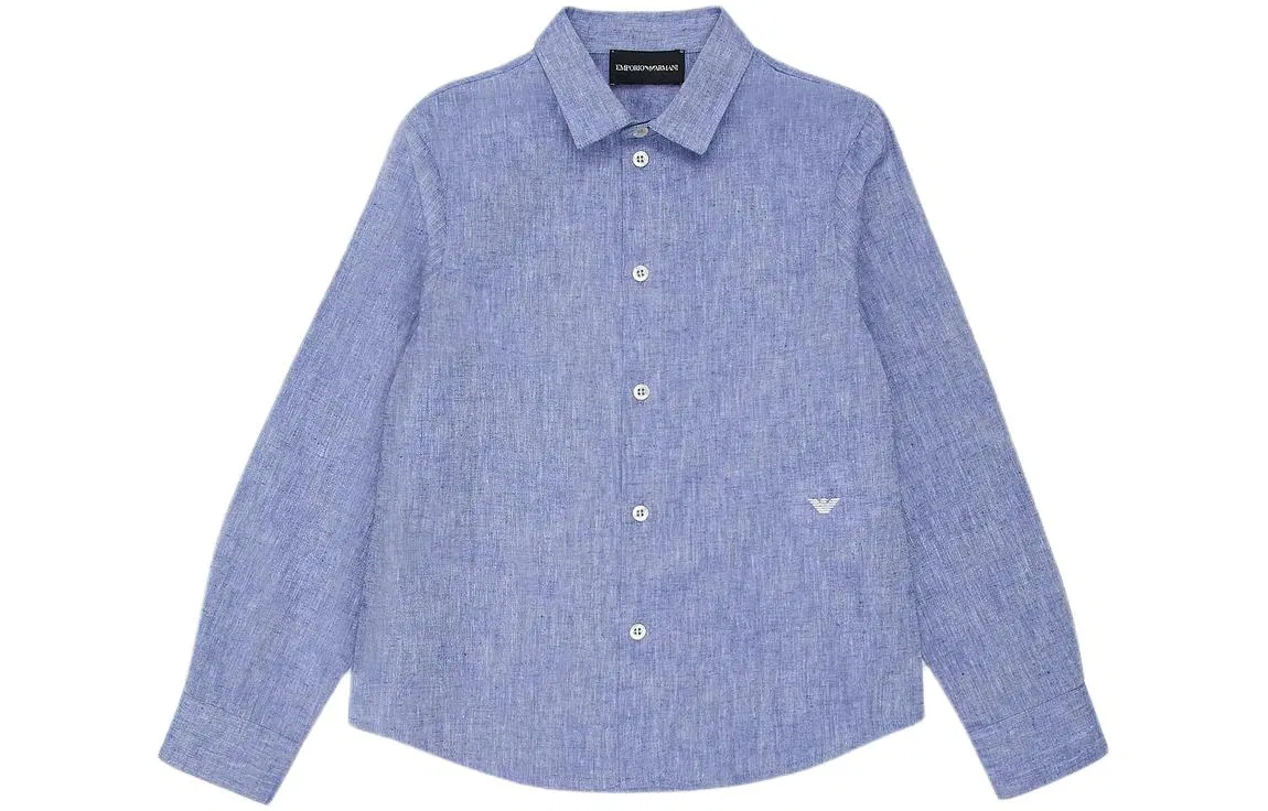 Детская рубашка с длинным рукавом EMPORIO ARMANI, Blue