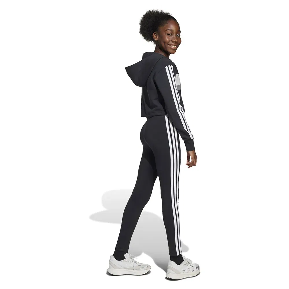 Детский спортивный костюм для девочек из футера Tiberio 3 Stripes Adidas, Black — фото 2