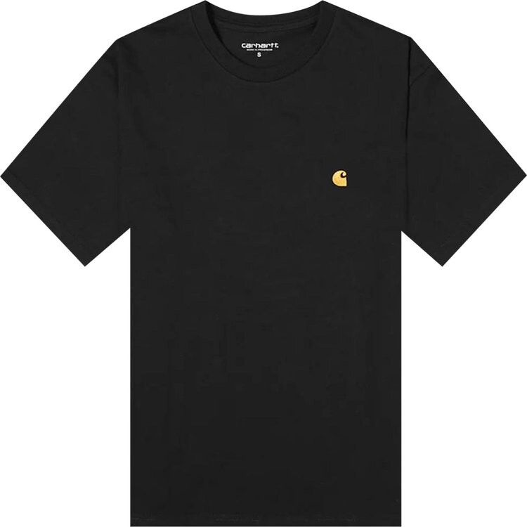 

Футболка Carhartt WIP Short-Sleeve Chase T-Shirt 'Black/Gold', черный