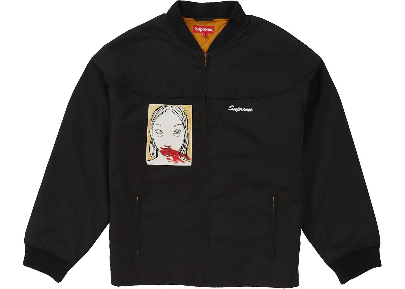 Мужская куртка с принтом Mug Shot Crew Jacket Supreme, черный