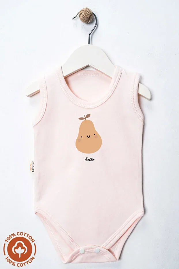 Детское боди-комбинезон для девочек с принтом Miniel Organic, Pink — фото 2