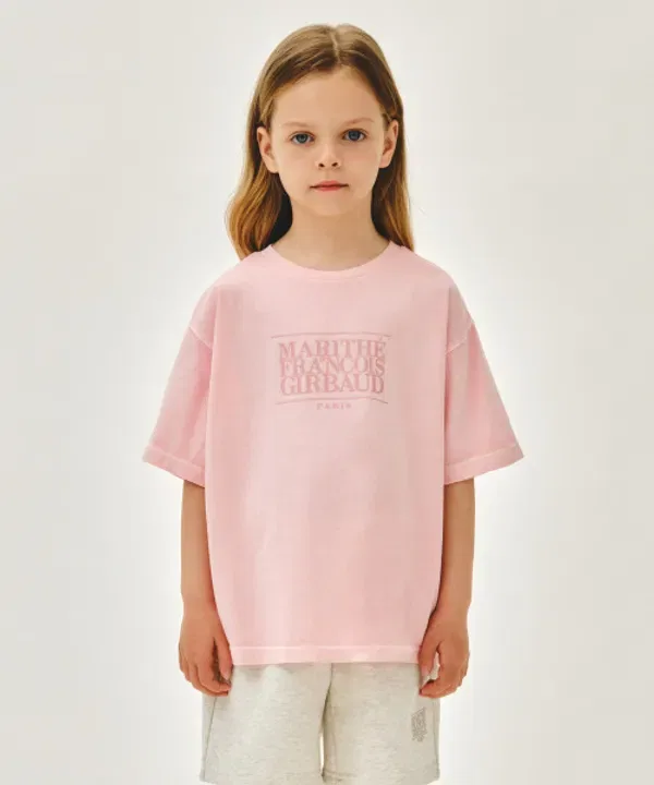 Футболка оверсайз с логотипом, Kids classic logo dyeing oversized tee, Marithé, светло-розовый