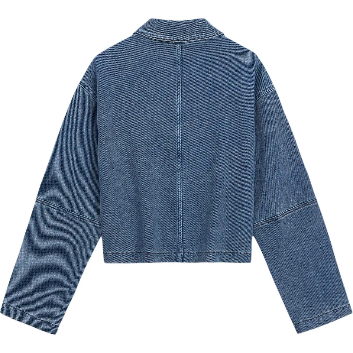 Женская джинсовая куртка с лацканами, прямой крой, Indigo Washed, GAP, Indigo Washed — фото 3