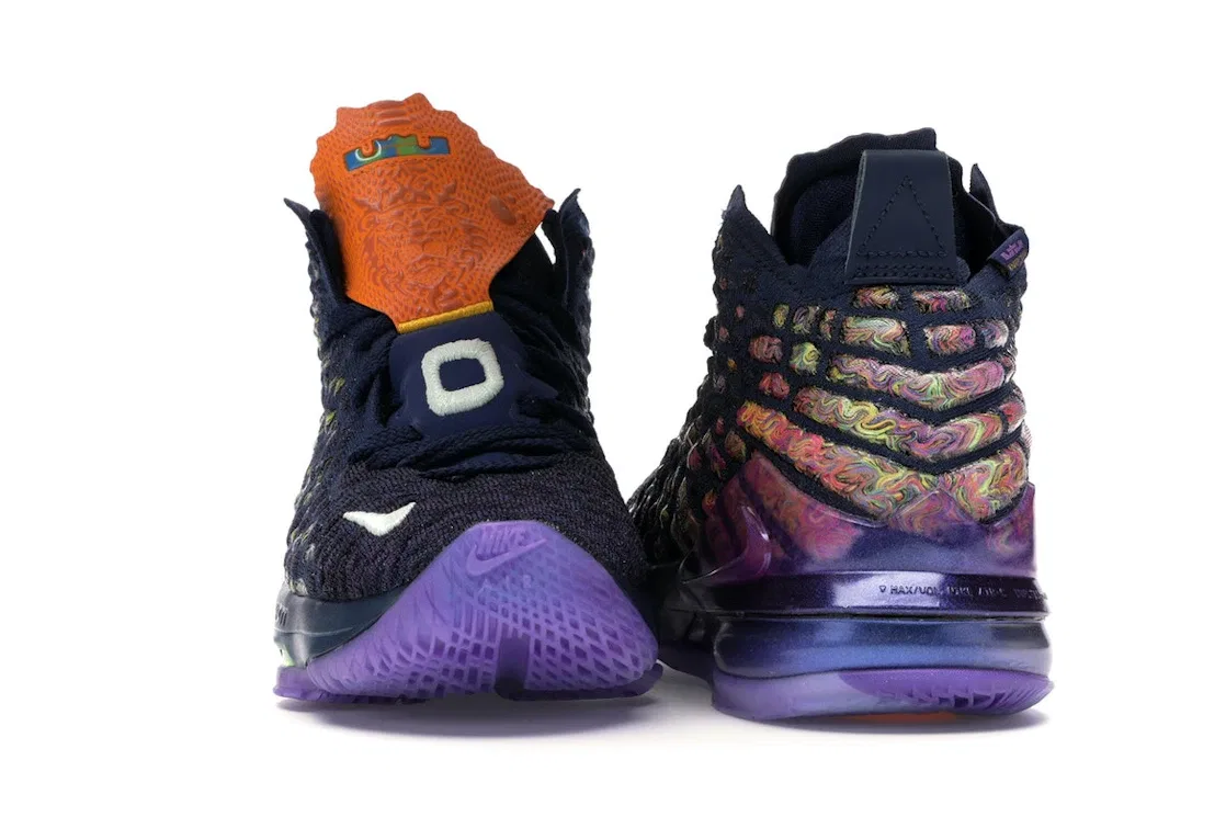 Детские кроссовки для мальчиков с высоким верхом Nike LeBron 17, Navy Heather/Multi-Color-Black — фото 2