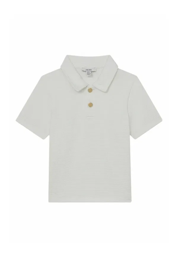 Поло с воротником Forno waffle half-button polo shirt Reiss, белый — фото 3