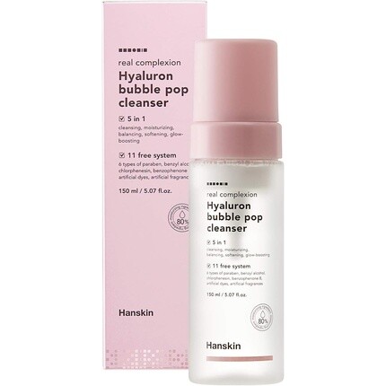 

Hanskin Real Complexion Hyaluron Bubble Pop Очищающее средство 150 мл, Розовый, Hanskin Real Complexion Hyaluron Bubble Pop Очищающее средство 150 мл