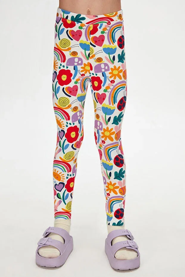 Детские леггинсы для девочек с принтом Little friends Lovetti, Patterned — фото 2