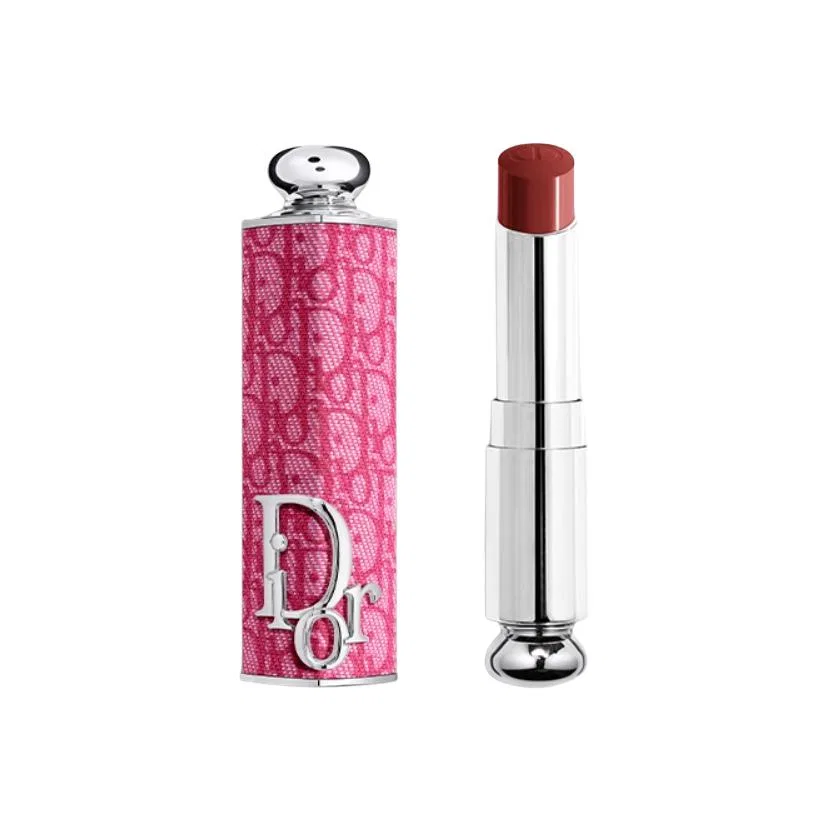 Женский набор помад Classic Fuchsia Print Lipstick Case+Enchanting Lipstick Refill #380 Pink D-Sire, DIOR, Pink — фото 2
