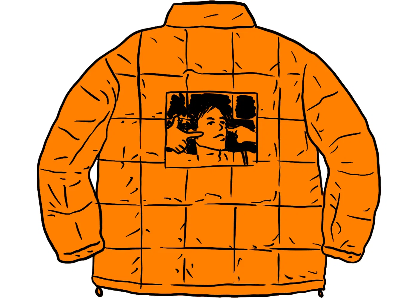 Мужская куртка с принтом Supreme Iggy Pop Puffy Jacket, Orange