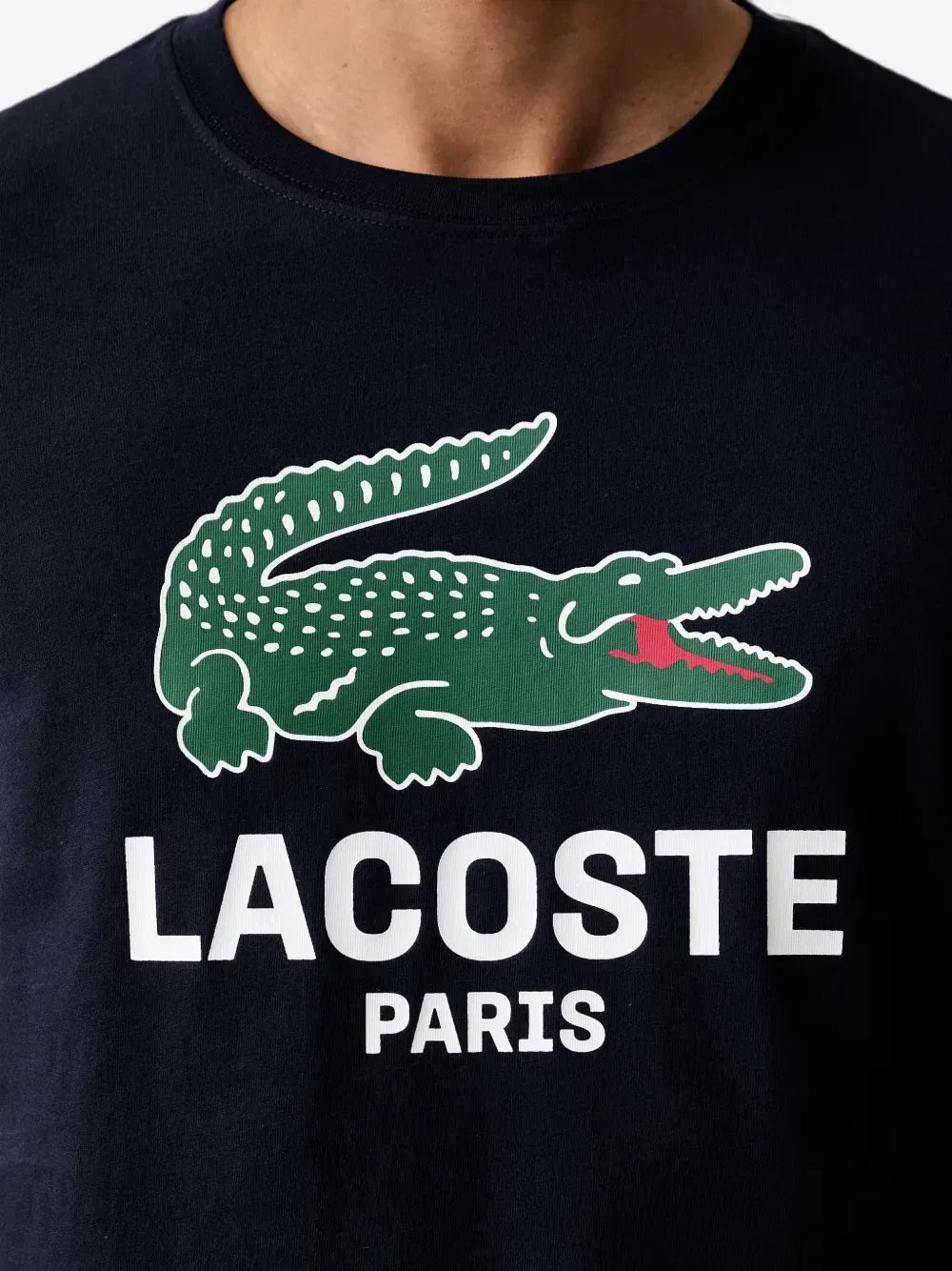 Хлопковая футболка с коротким рукавом и логотипом Lacoste, синий — фото 4