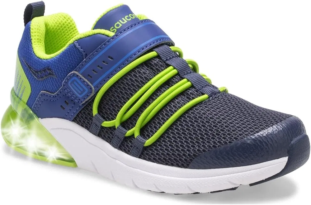 Детские кроссовки для девочек Flash Glow 2.0 Jr. Saucony, Navy/Green — фото 3
