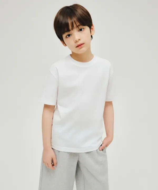 Футболка с коротким рукавом, UV-защита, Relaxed Fit, Musinsa Standard Kids, белый