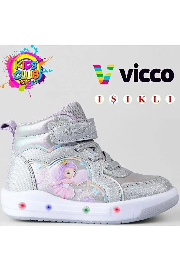 Детские ботинки для девочек на липучке Klint Silver Vicco, Silver