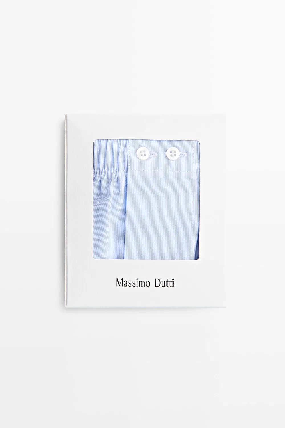 Боксеры Massimo Dutti, из 100% хлопка, микрополоска, небесно-голубой — фото 3