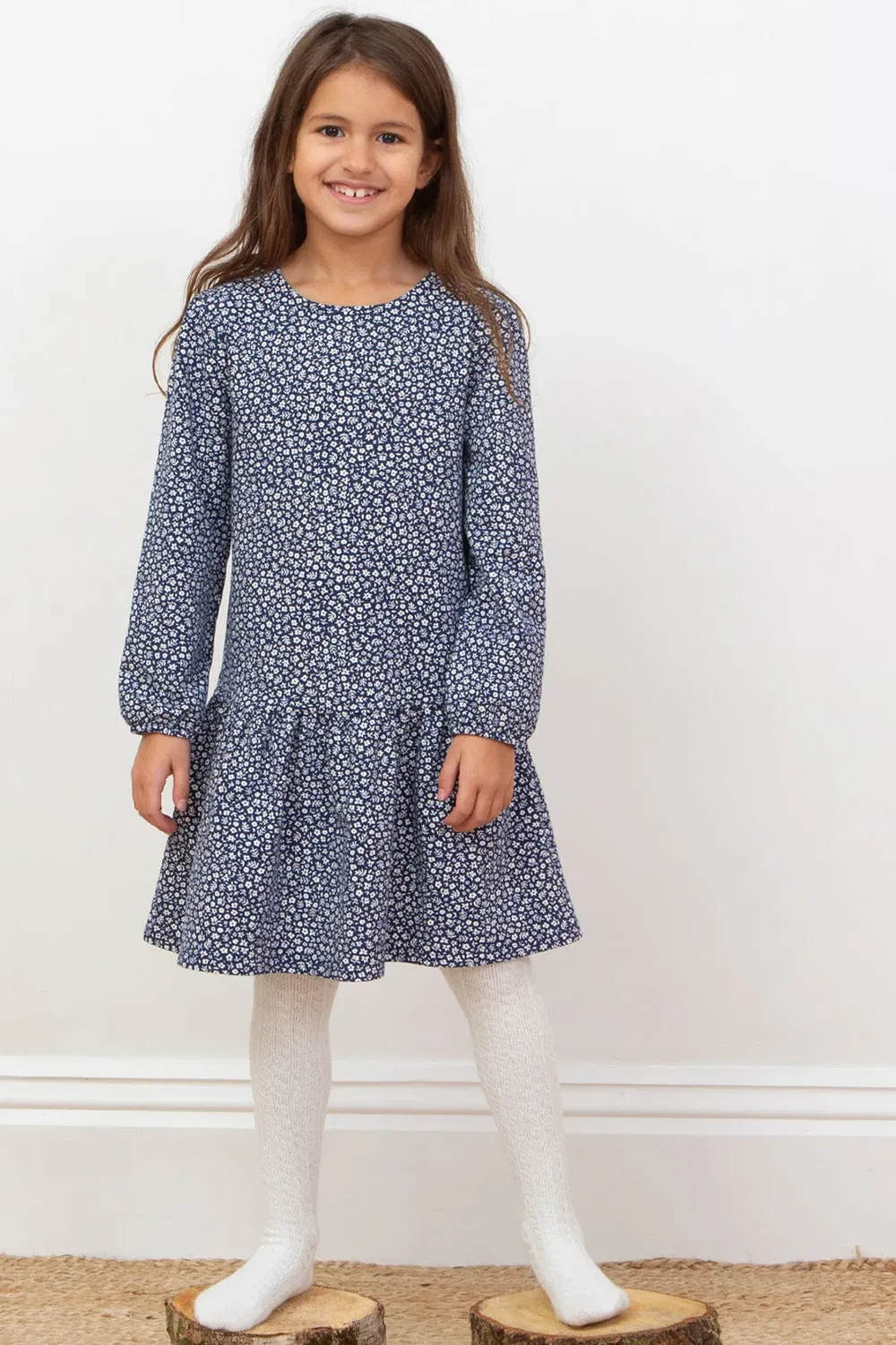 Платье-футболка из футера Pixie Petals Kite, Navy — фото 3