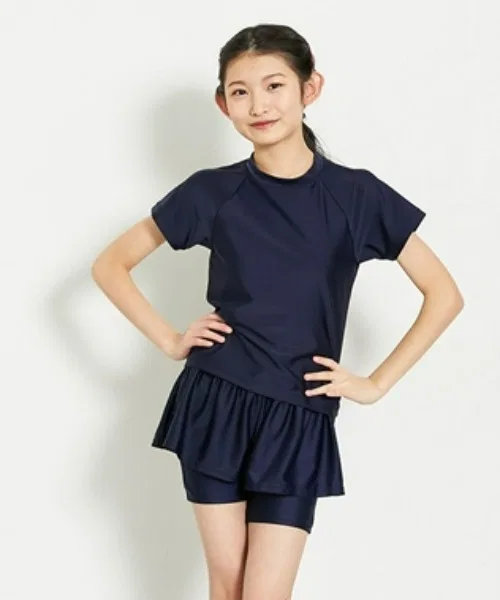 Детский комплект для плавания с рашгардом и леггинсами, модель School Swim QUNTSTYLE, Navy