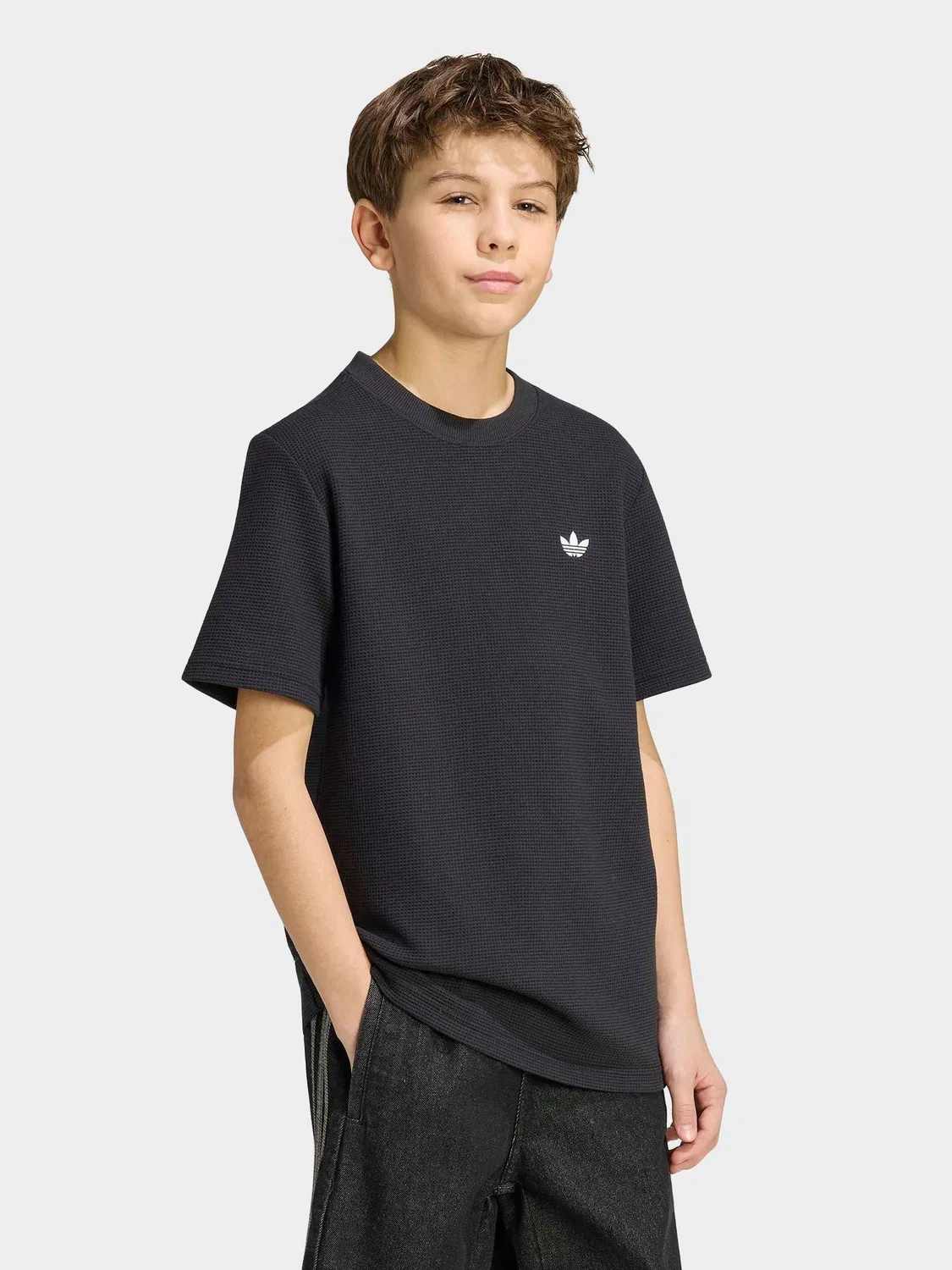 Футболка вафельная Regular, adidas Originals, черный