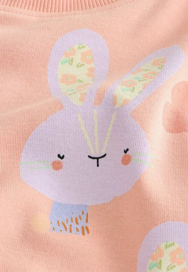Пижама хлопковая Regular fit Easter Bunny Snuggle Pyjamas Set Next, Coral Pink Bunny, розовый — фото 4