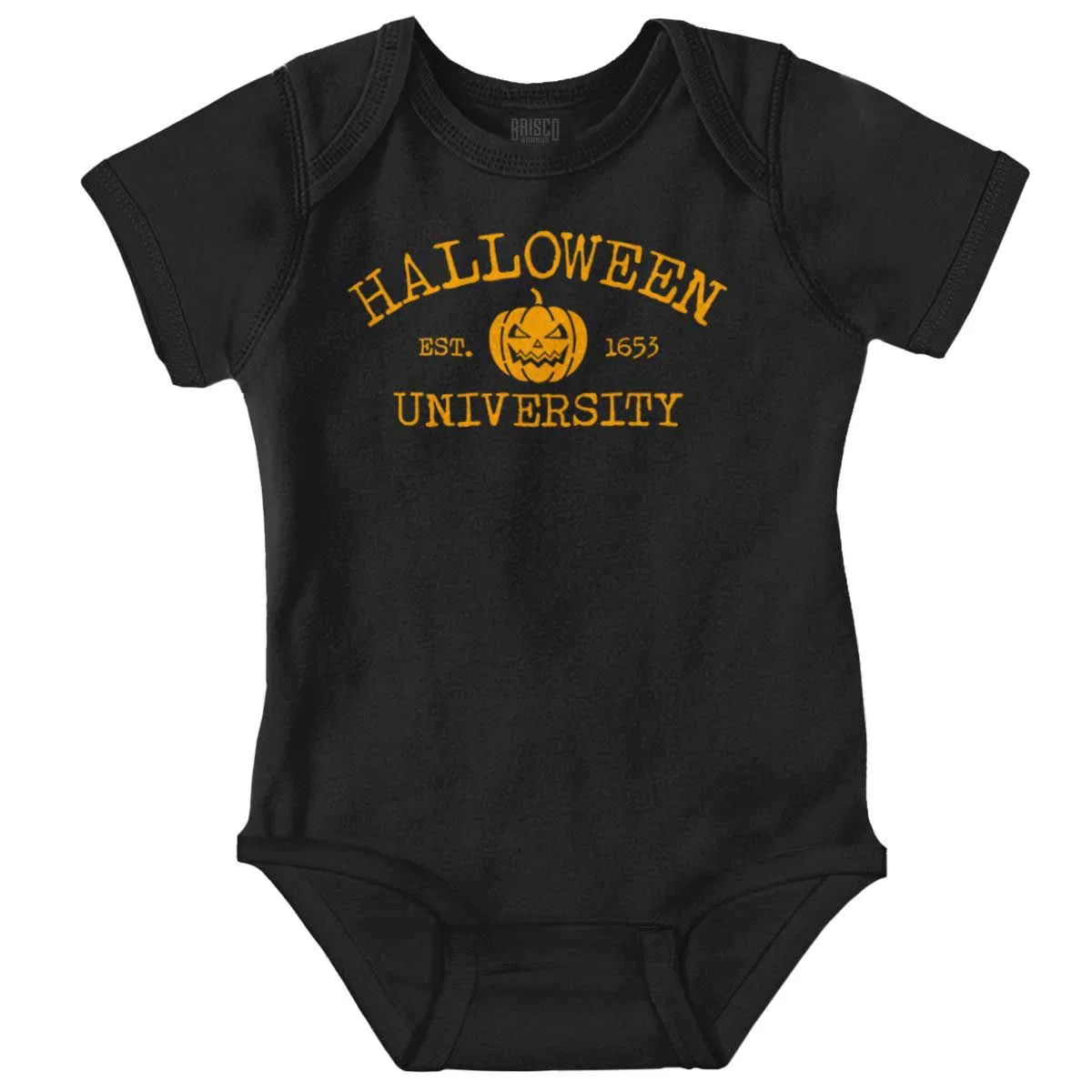 Детский боди-комбинезон с принтом Halloween University Jack O Lantern Brisco Brands, Black