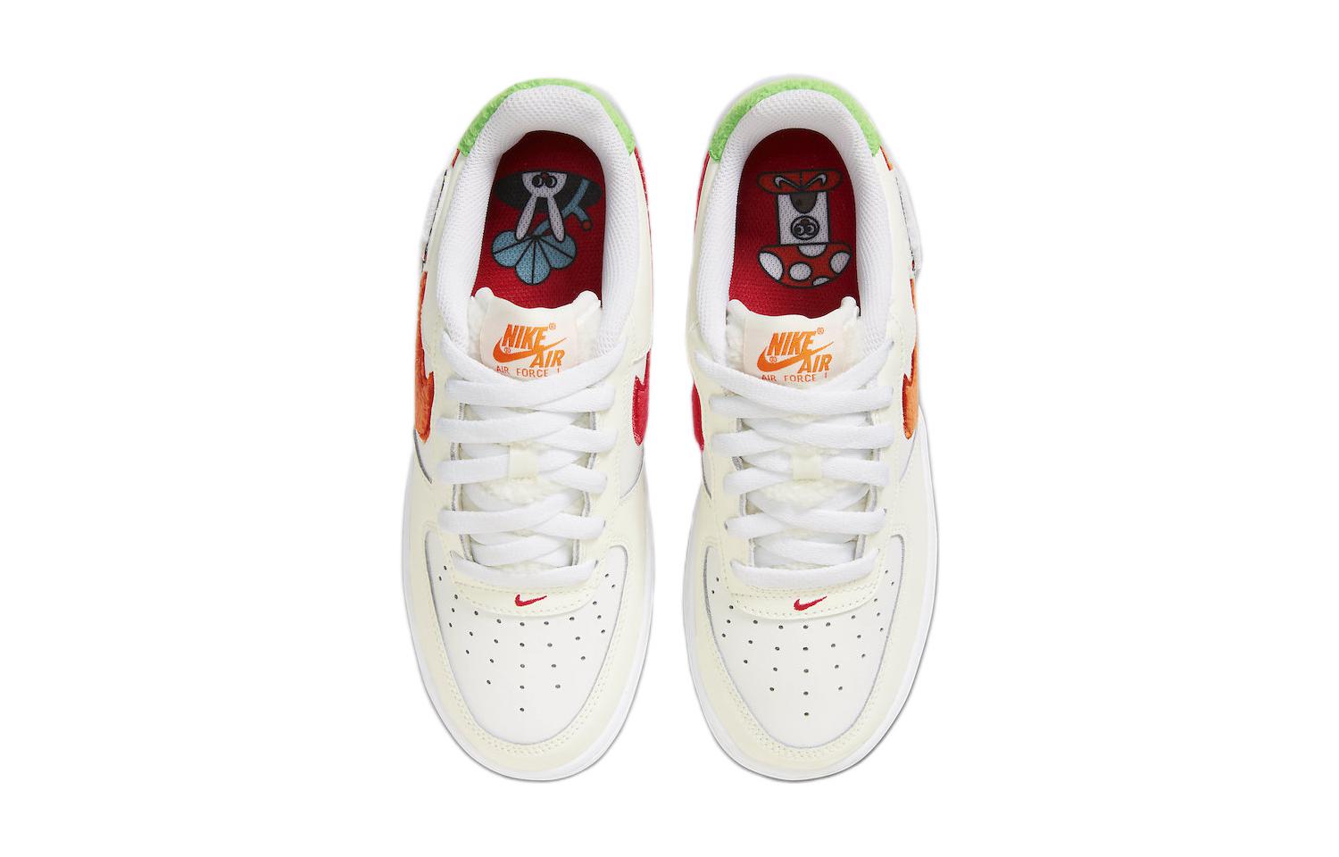 Кроссовки Nike Air Force 1 LV8 GS, белый/оранжевый — фото 4