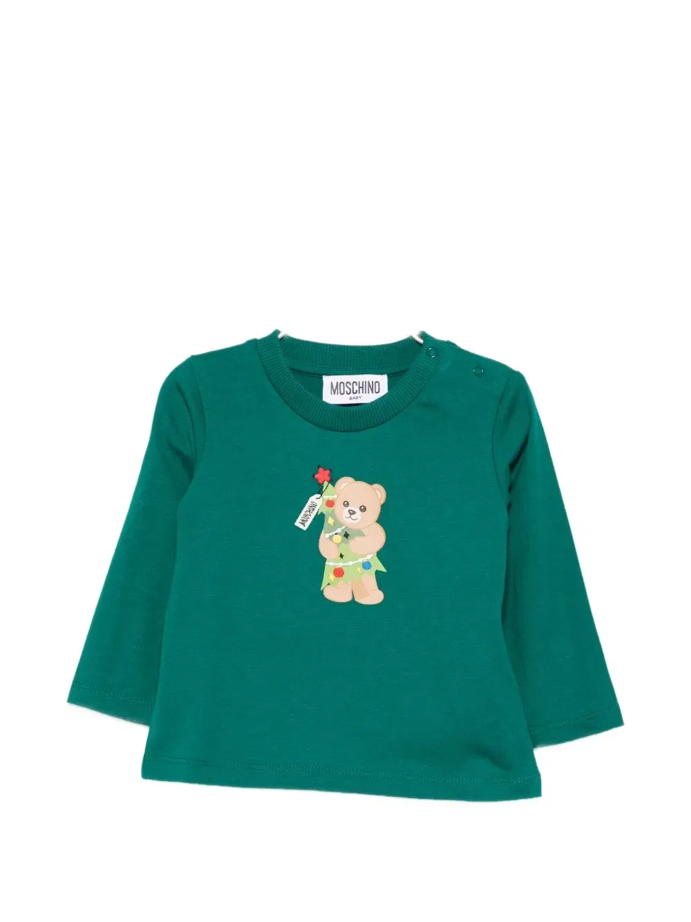 Футболка с принтом "Мишка Тедди" Moschino Kids, зеленый