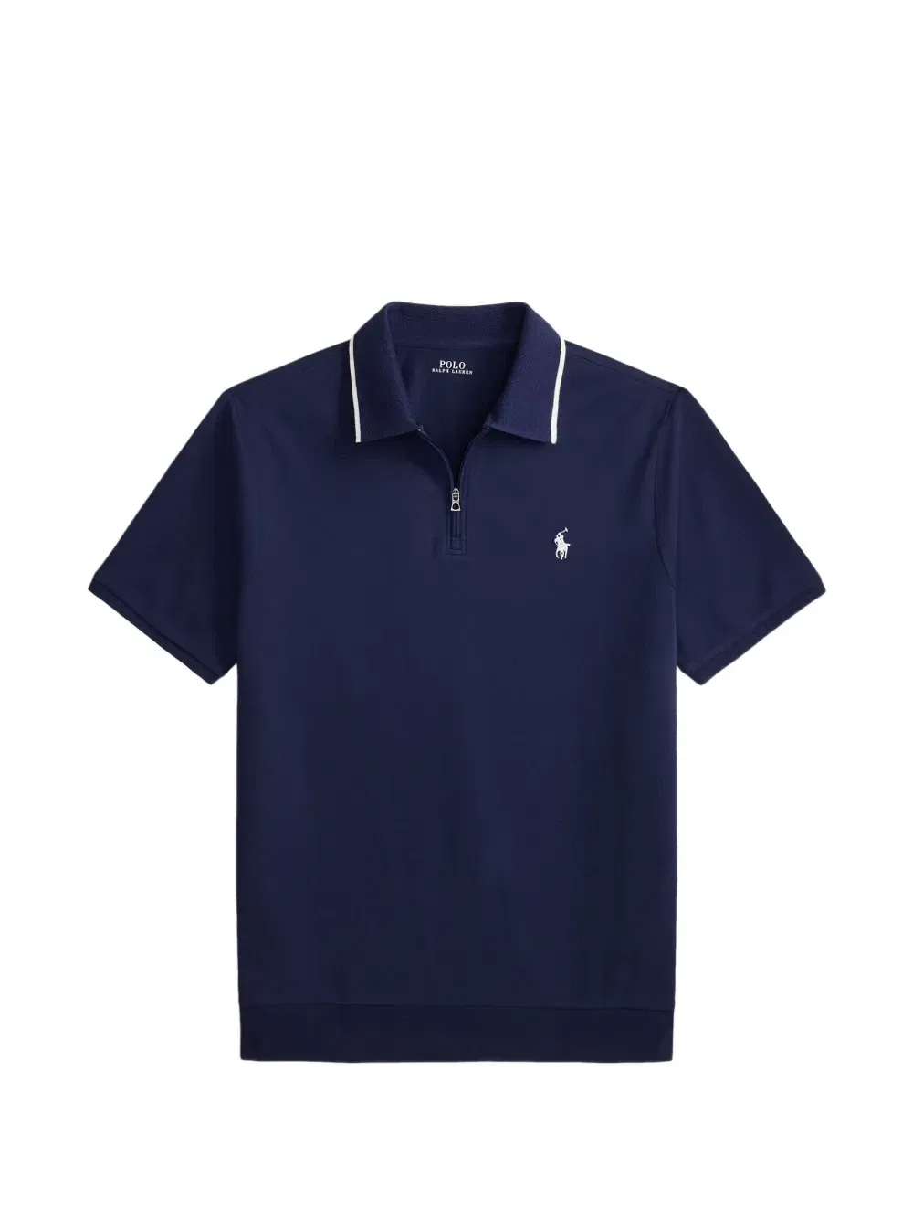Поло с молнией и окантовкой Polo Ralph Lauren, синий