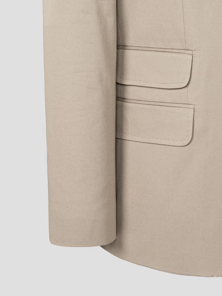 Жакет прямой однобортный, Straight Single Breasted AMI PARIS, Beige — фото 4
