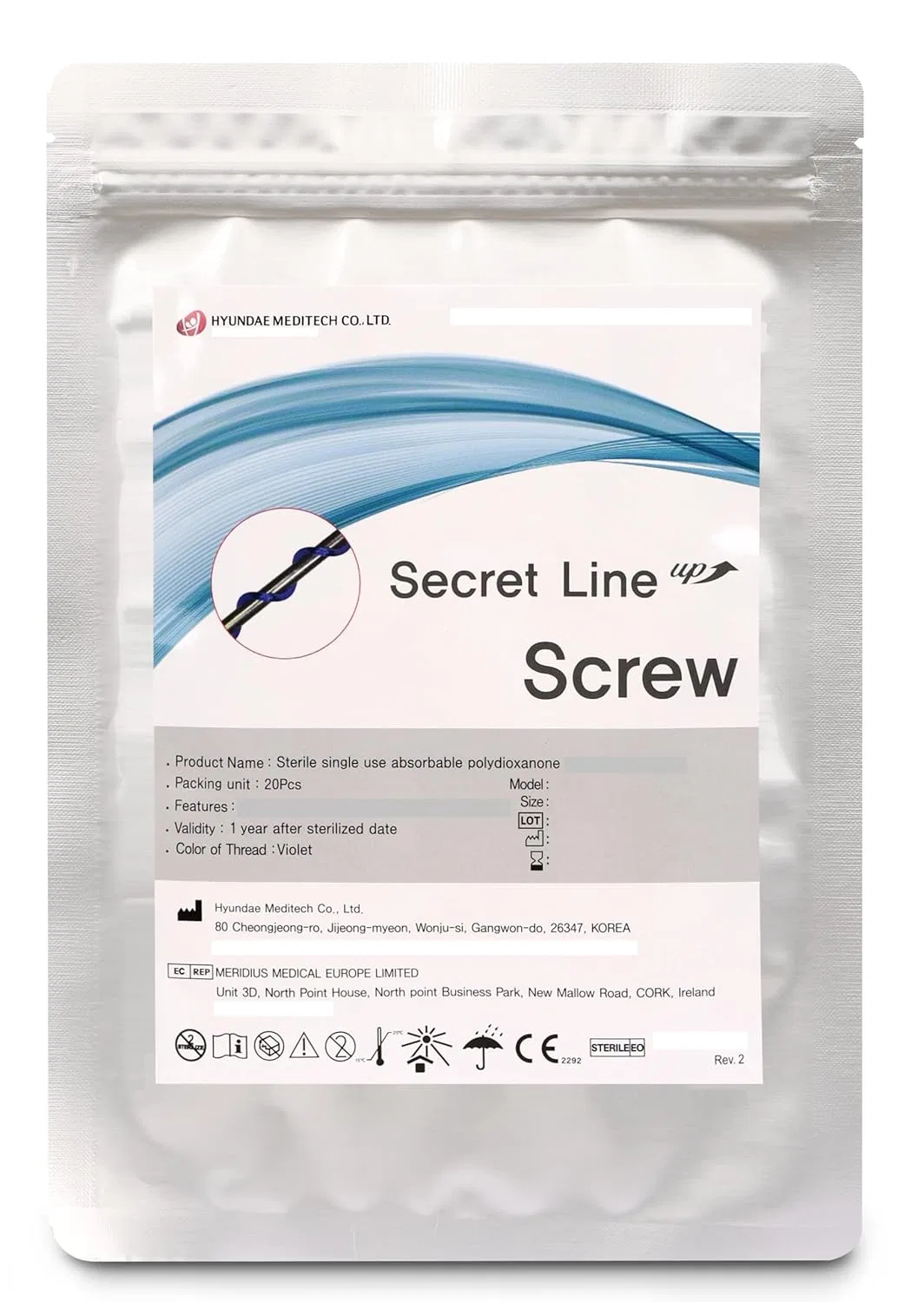 PDO-нити для лифтинга винтовые, Secret Line, 50 шт, 29G-3cm